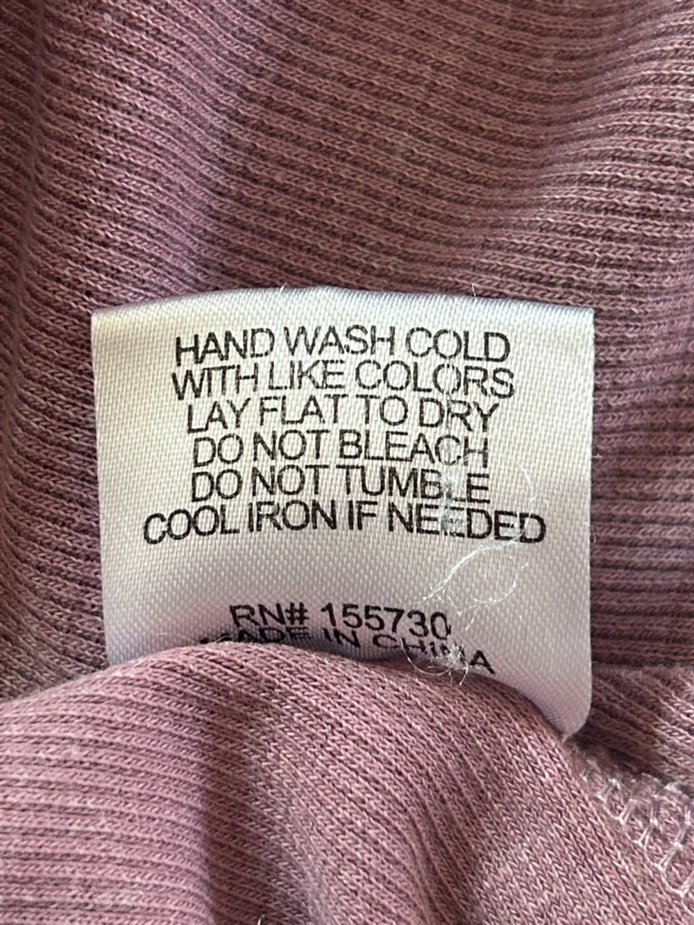Anthro Jane & Delancey Waffle Knit Top Sz 2X w MEASUREMENTS Mauve Mineral Wash - Picture 9 of 11